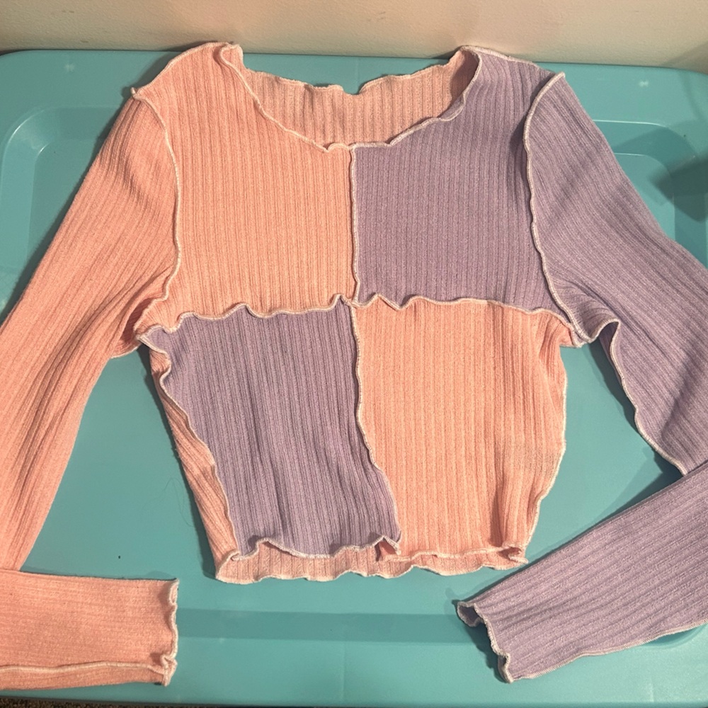 Pink & purple cropped long sleeve